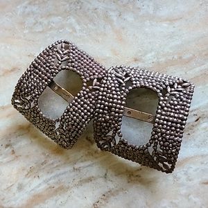 Antique Cut Steel Shoe Buckles